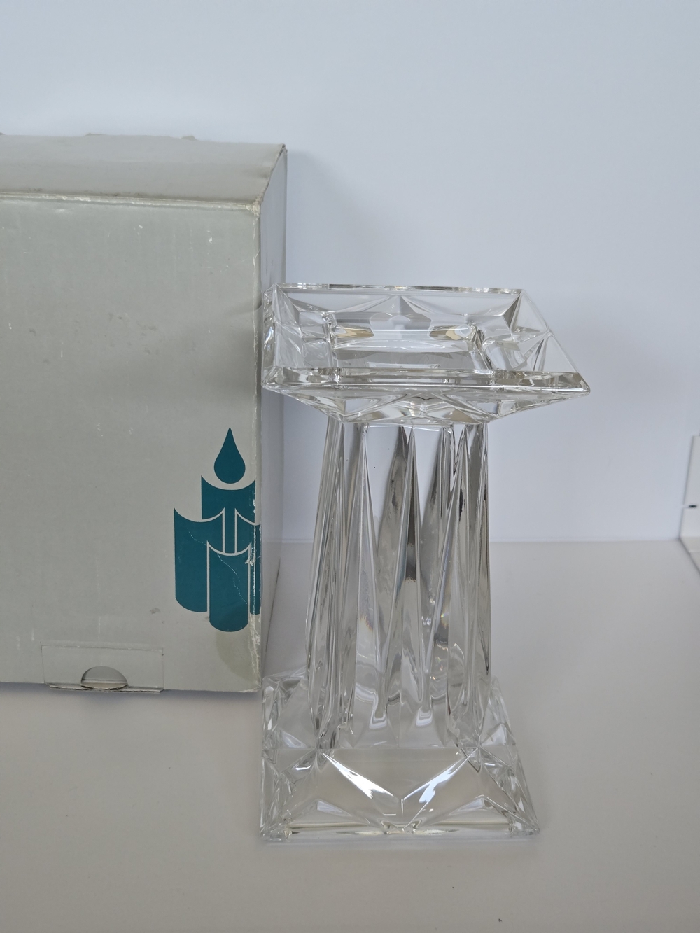 Vtg PartyLite P7374 Quad Prism Pedestal 24% Lead Crystal Pillar Candle Holder - Picture 12 of 12